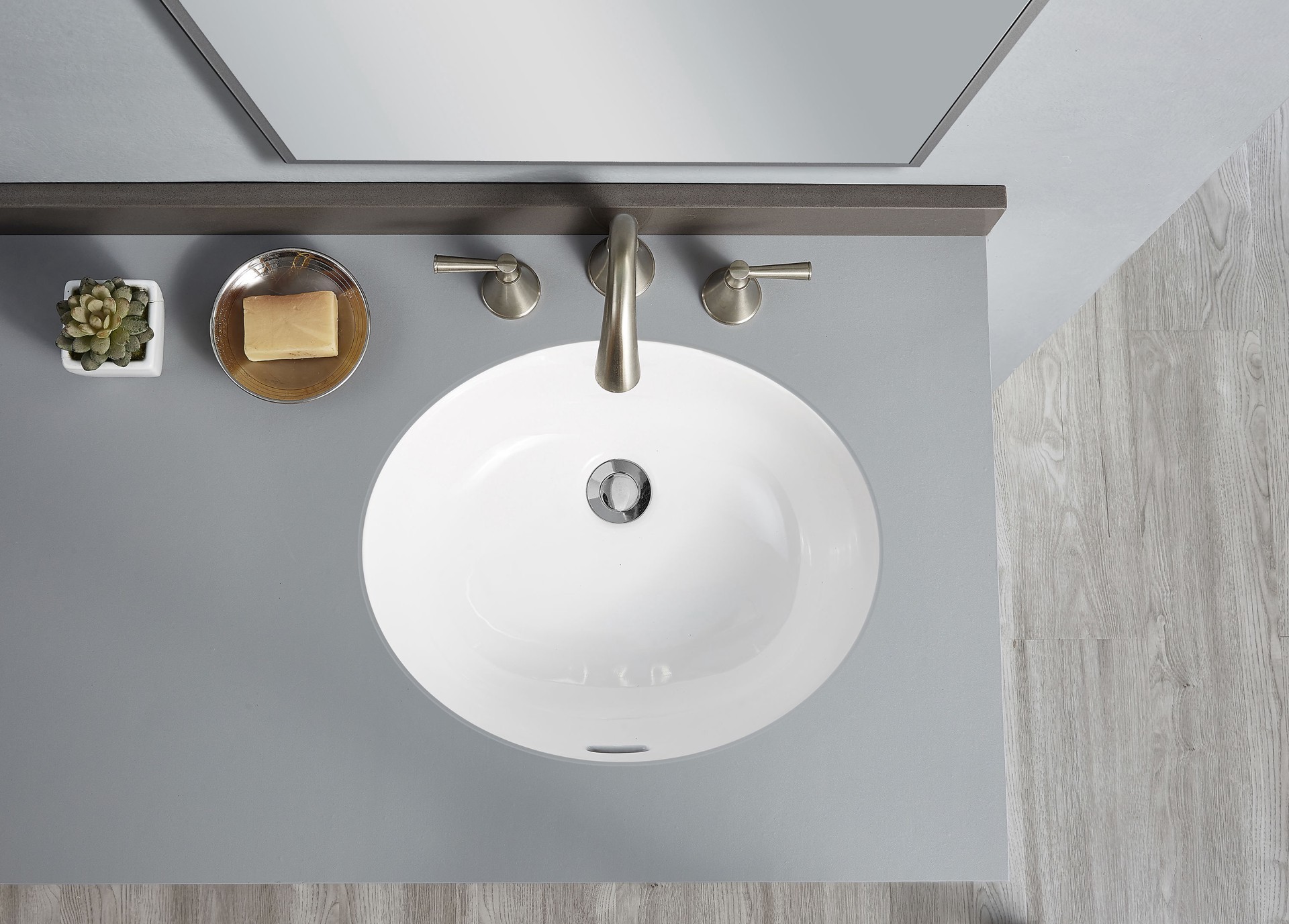 slide 3 of 6, allen + roth Sherborne Vitreous China 16-in Undermount Oval Traditional White Bathroom Sink, 1 ct