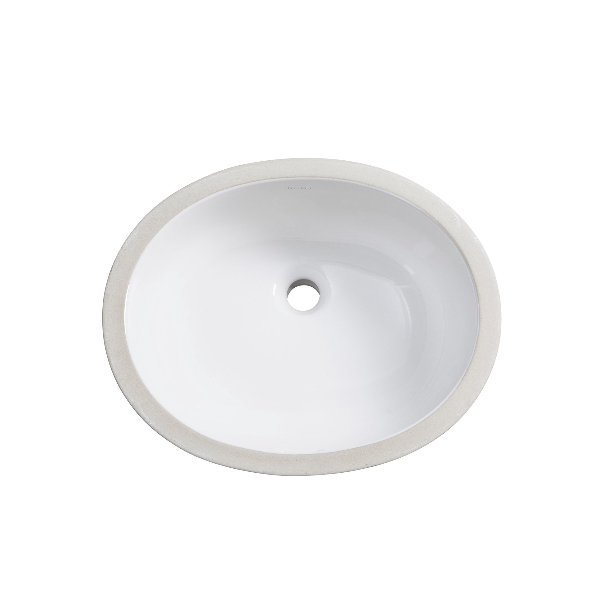 slide 4 of 6, allen + roth Sherborne Vitreous China 16-in Undermount Oval Traditional White Bathroom Sink, 1 ct