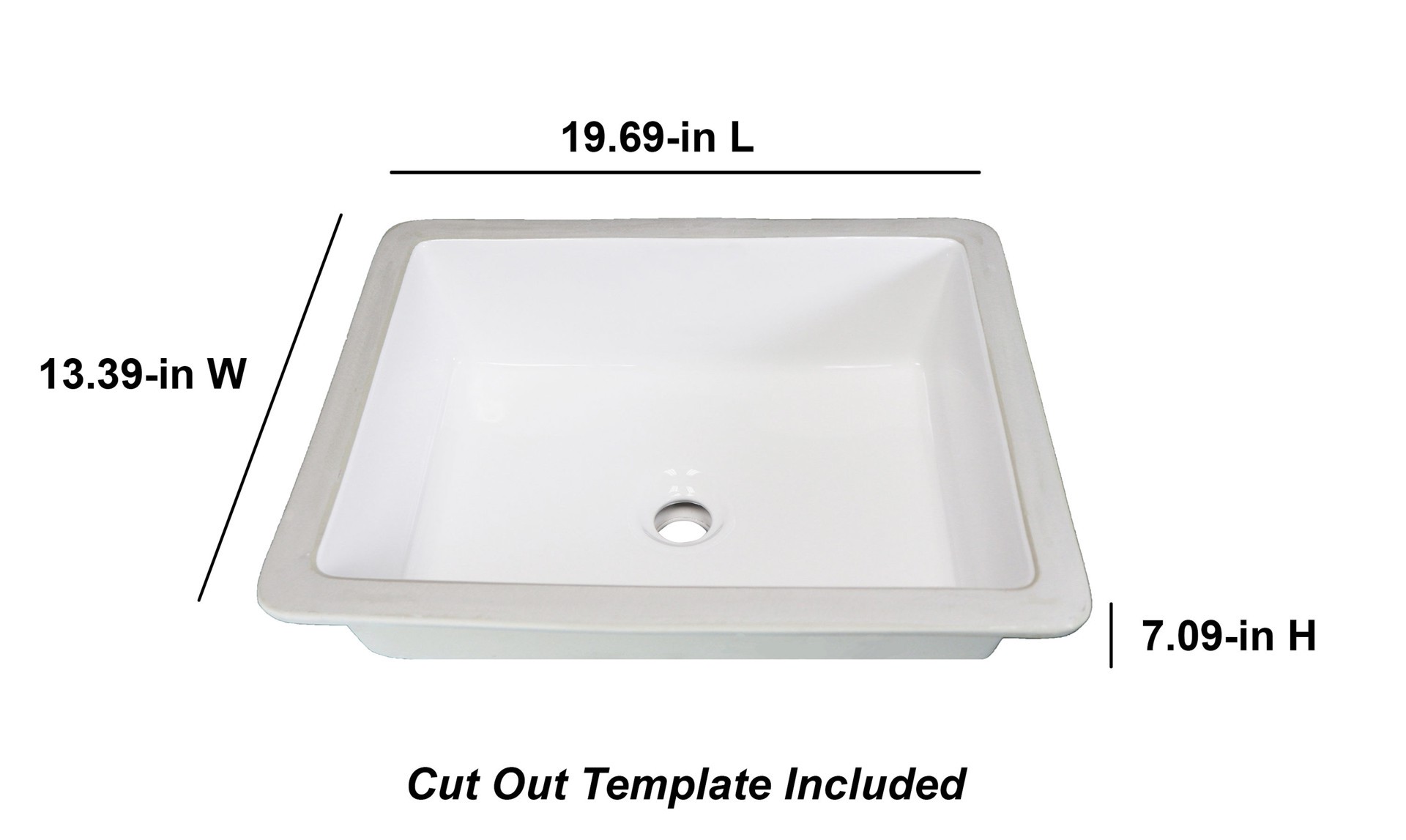 slide 5 of 6, allen + roth Vitreous China 15.75-in Undermount Rectangular Traditional White Bathroom Sink, 1 ct