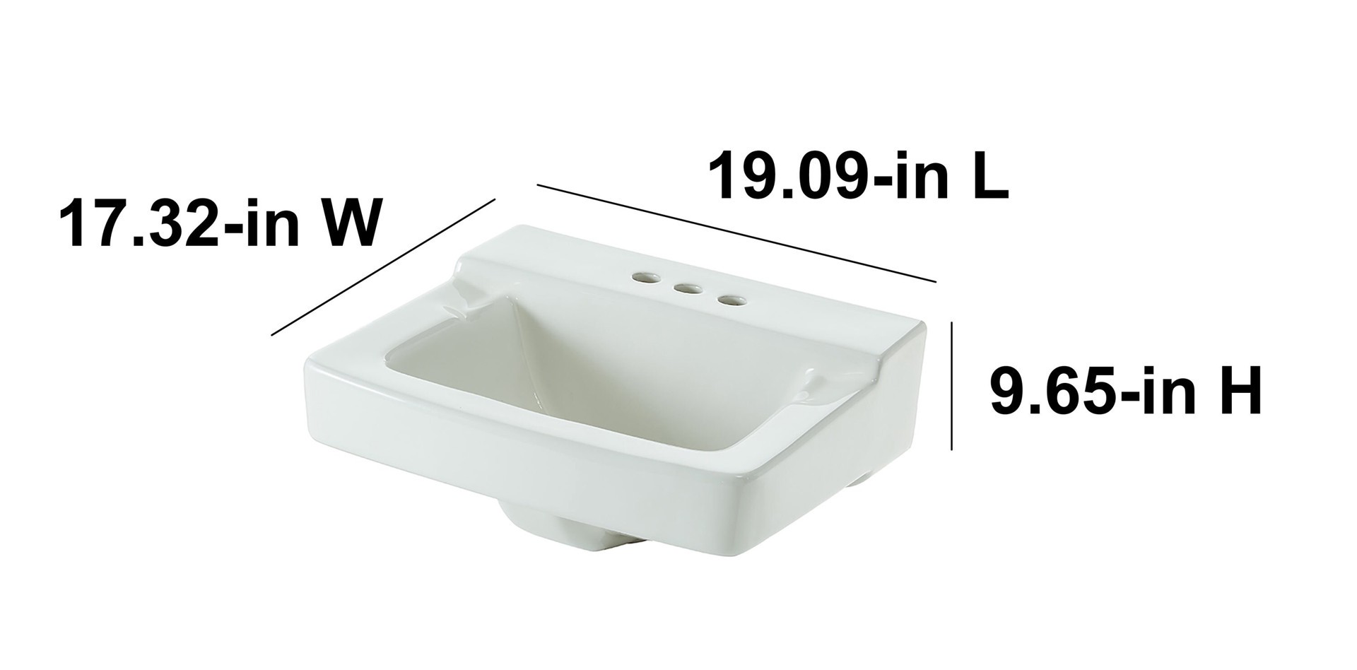 slide 2 of 6, Project Source Riverstone Vitreous China 17.32-in Wall-mount Square Traditional White Bathroom Sink, 1 ct