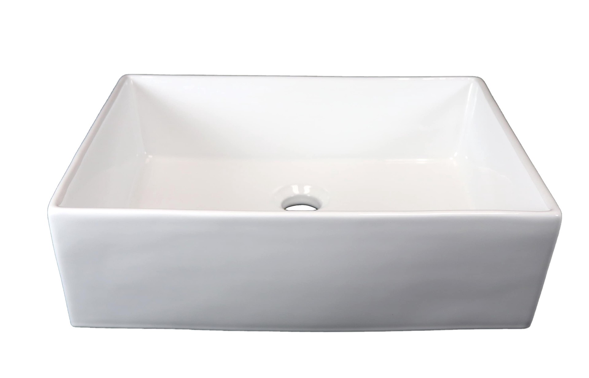 slide 1 of 6, allen + roth Whitchurch Vitreous China 15.75-in Vessel Rectangular Farmhouse White Bathroom Sink, 1 ct