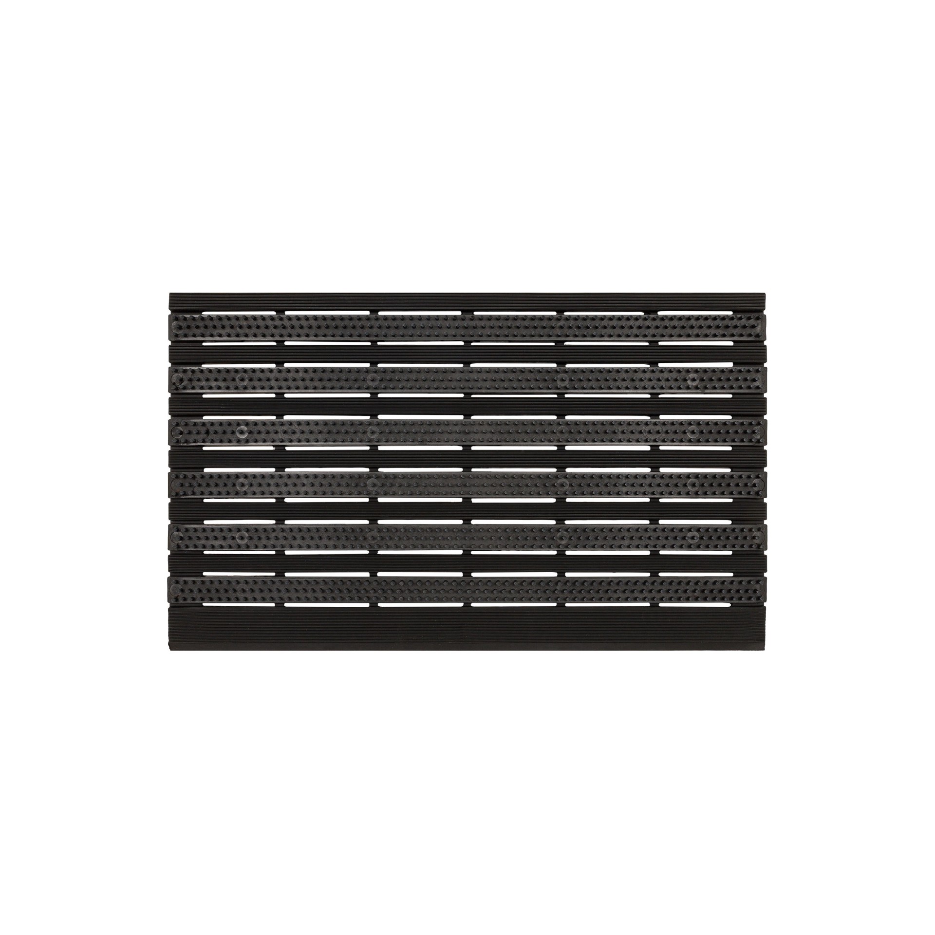 slide 4 of 6, Project Source 30-in x 18-in Gray Non-Slip Grip Indoor or outdoor Boot Scraper Mat, 1 ct