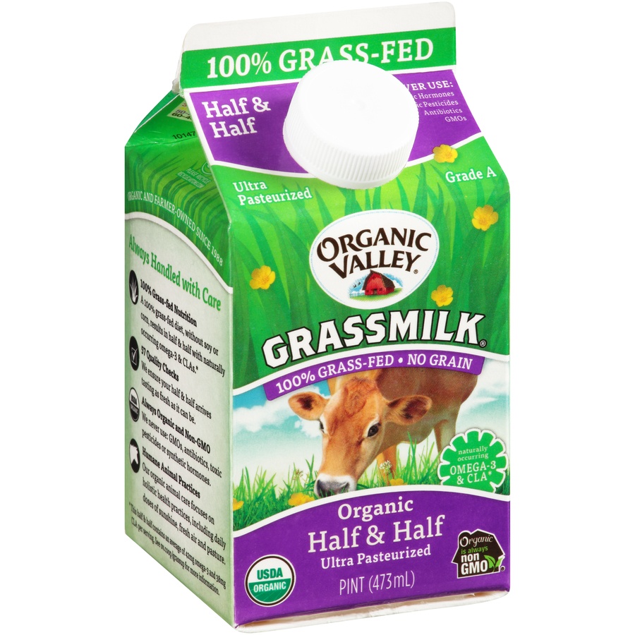 slide 2 of 8, Org Valley Grassmilk Half N Half, 16 fl oz