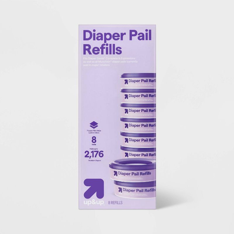 slide 1 of 6, Diaper Pail Refill Bags - 8pk - up&up™, 8 ct