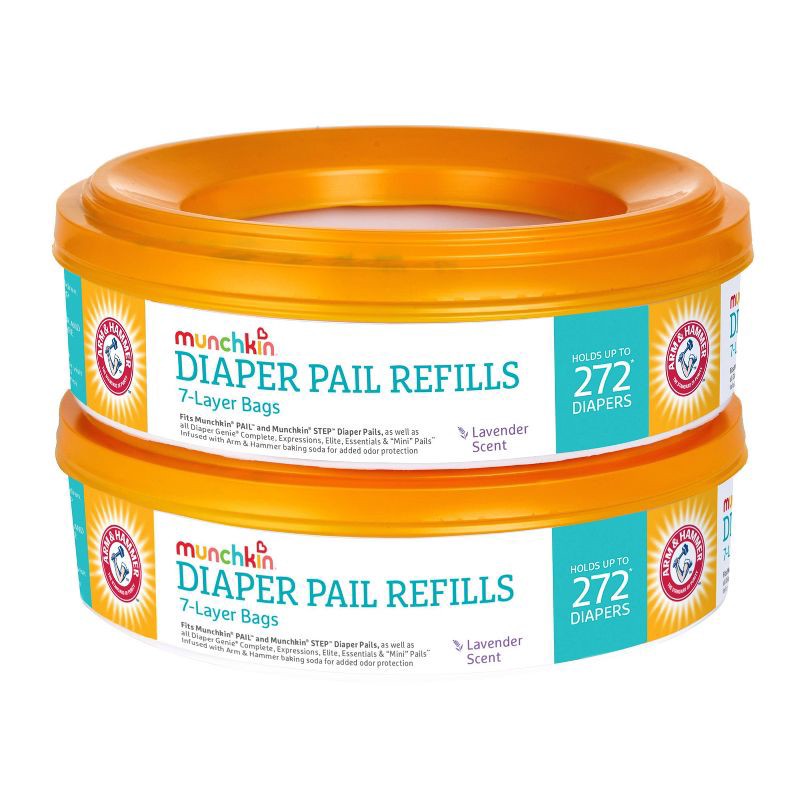 slide 1 of 6, Munchkin Arm & Hammer Diaper Pail Refill Rings- 2pk/544ct, 2 ct, 544 ct