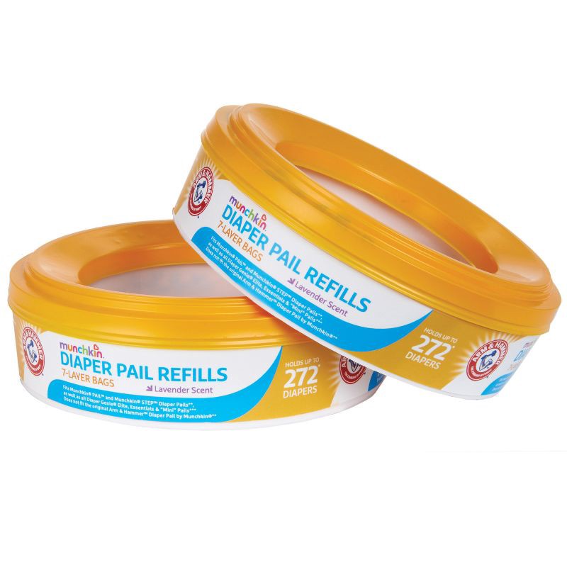 slide 6 of 6, Munchkin Arm & Hammer Diaper Pail Refill Rings- 2pk/544ct, 2 ct, 544 ct