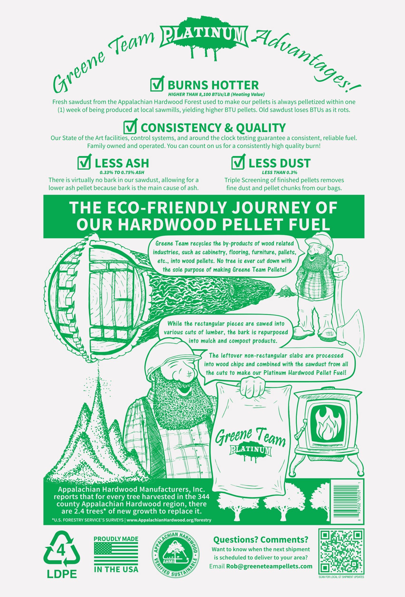 slide 3 of 4, Greene Team 40-lb Heating Wood Pellets, 1 ct