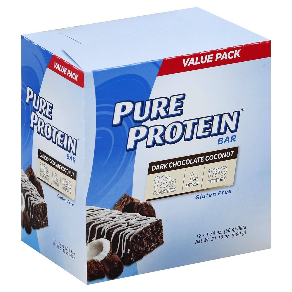 slide 4 of 4, Pure Protein Bar - Dark Chocolate Coconut, 12 ct