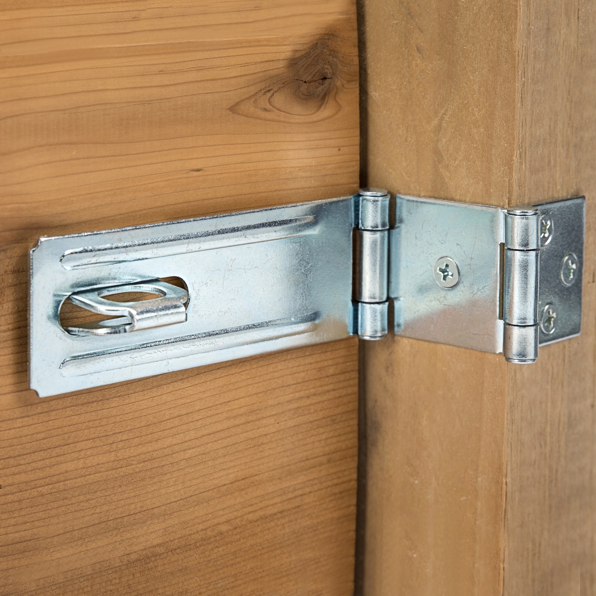 slide 2 of 5, RELIABILT 4-1/2-in Zinc Double hinge hasps, 1 ct