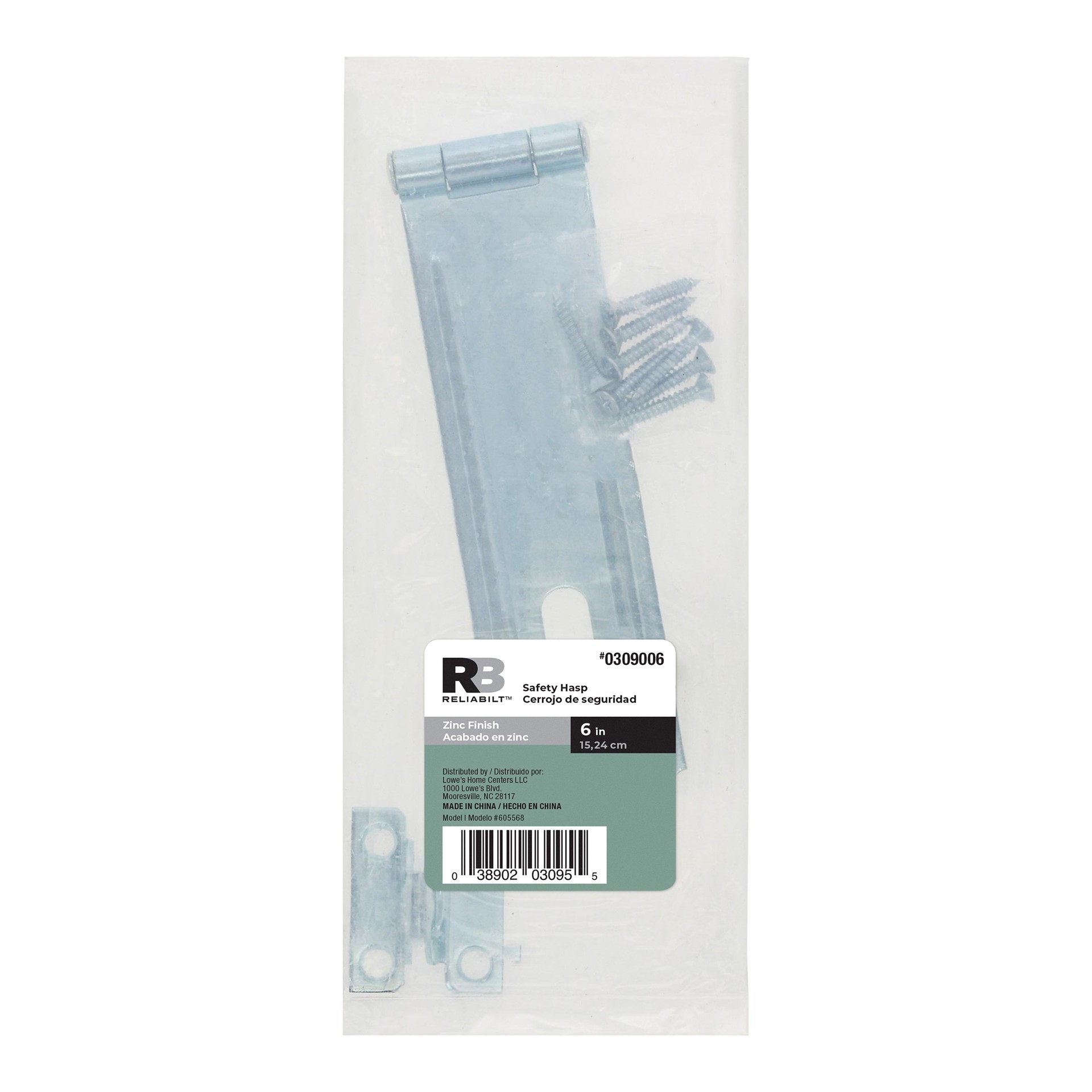 slide 4 of 6, RELIABILT 6-in Zinc Fixed staple hasps, 1 ct