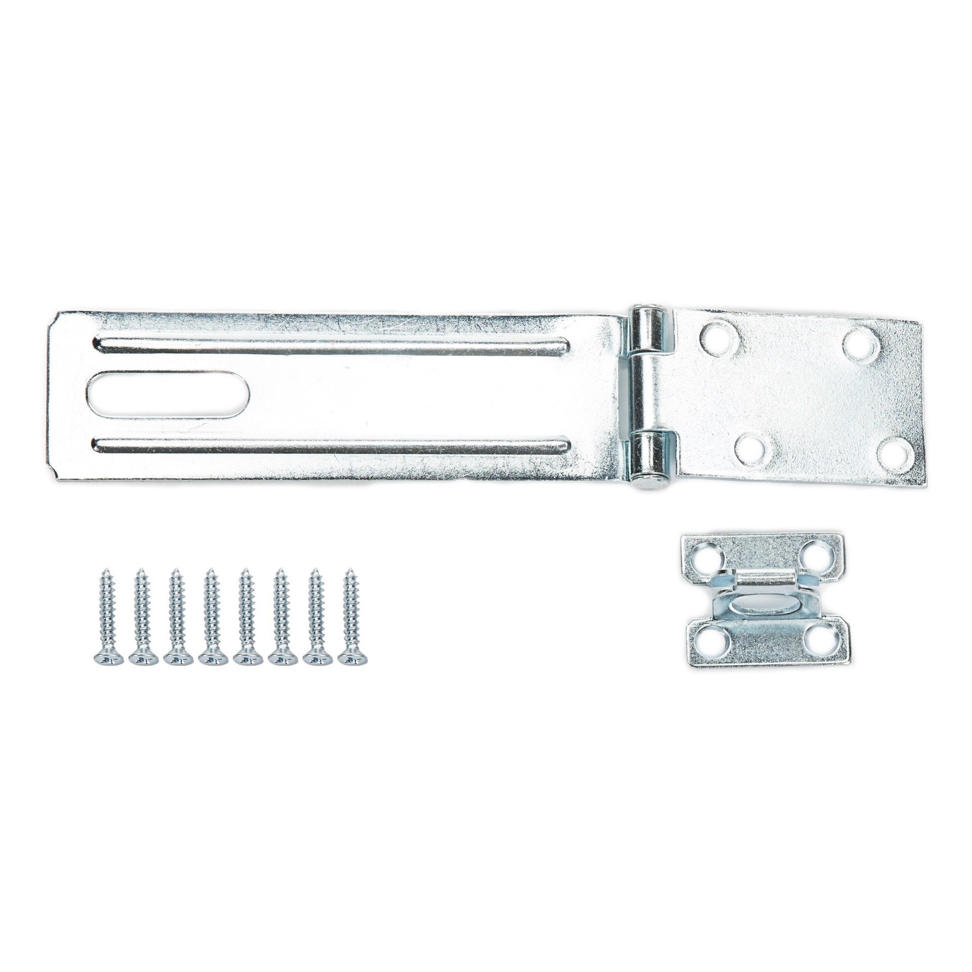 slide 1 of 6, RELIABILT 6-in Zinc Fixed staple hasps, 1 ct