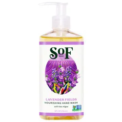 SoF Hydrating Foaming Hand Wash - With Organic Agave Nectar & Coconut Oil- Vegan & Non GMO- Free From Phthalates, Sulfates & Parabens- Lavender Fields- 8 oz Bottle