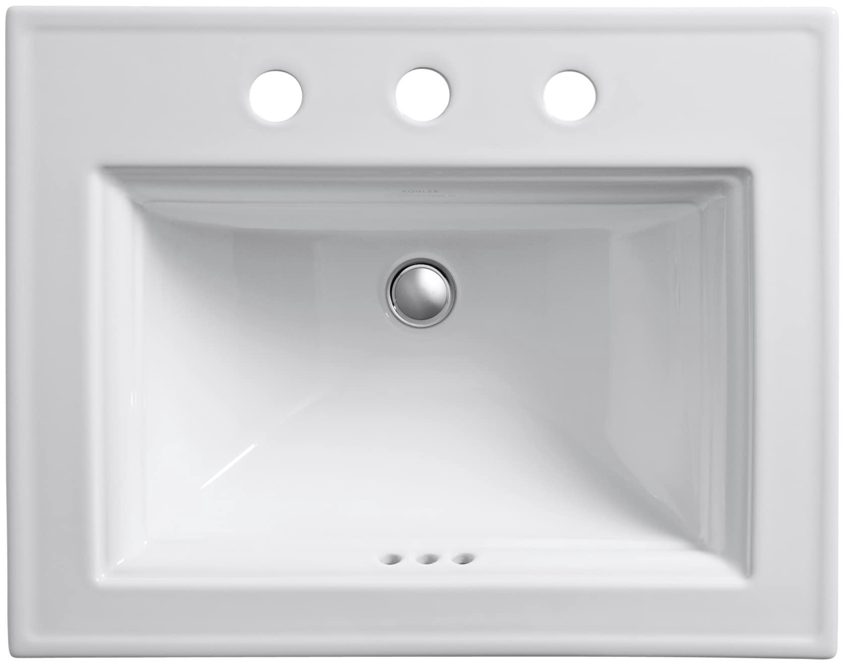 slide 2 of 6, KOHLER Memoirs Stately Vitreous China 18-in Drop-in Rectangular Traditional White Bathroom Sink, 1 ct