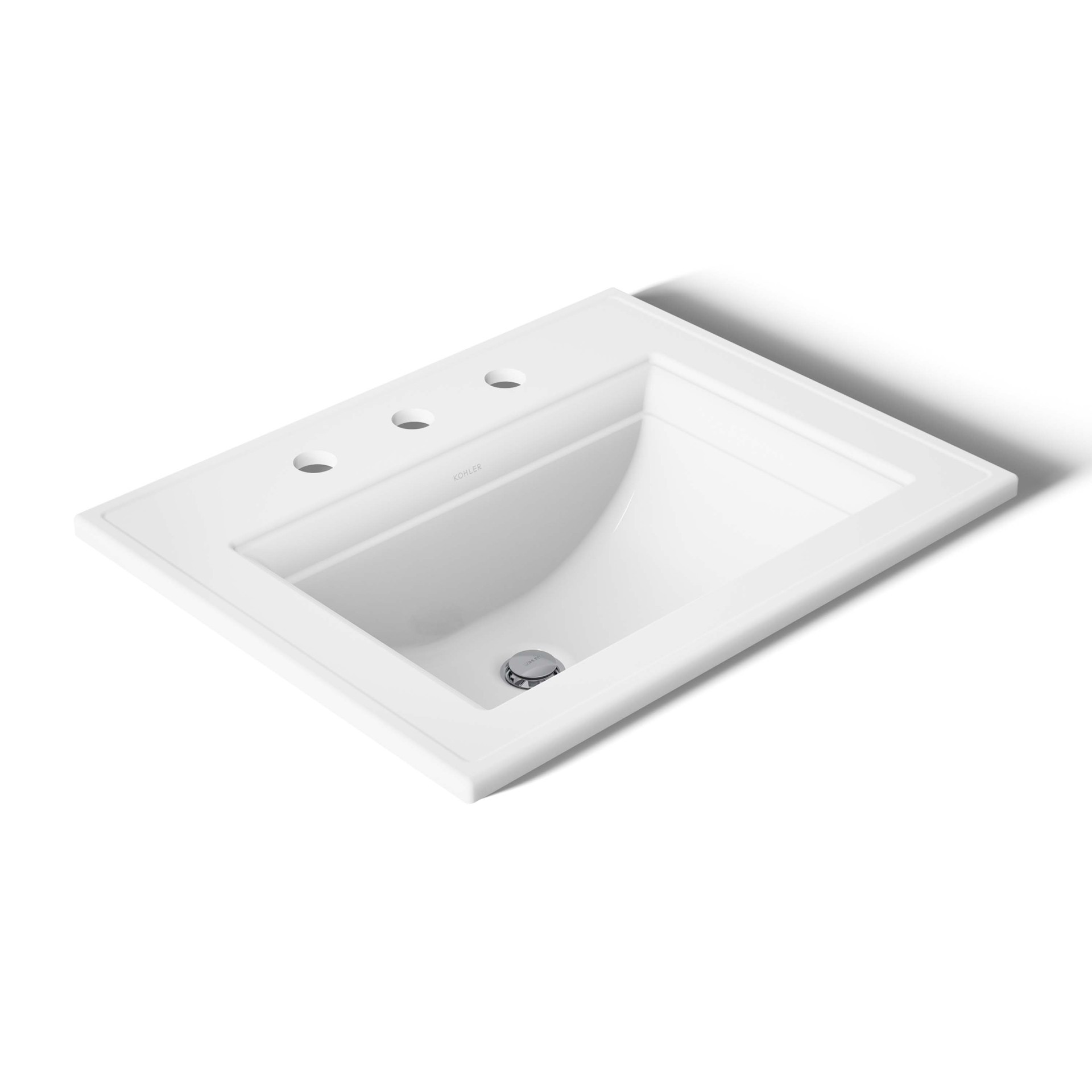 slide 3 of 6, KOHLER Memoirs Stately Vitreous China 18-in Drop-in Rectangular Traditional White Bathroom Sink, 1 ct