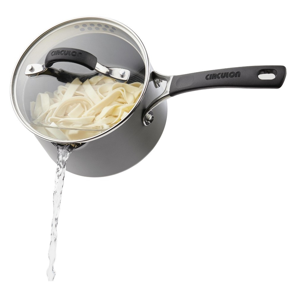 slide 6 of 7, Circulon Innovatum Hard-Anodized Nonstick Covered Saucepan Gray, 2 qt