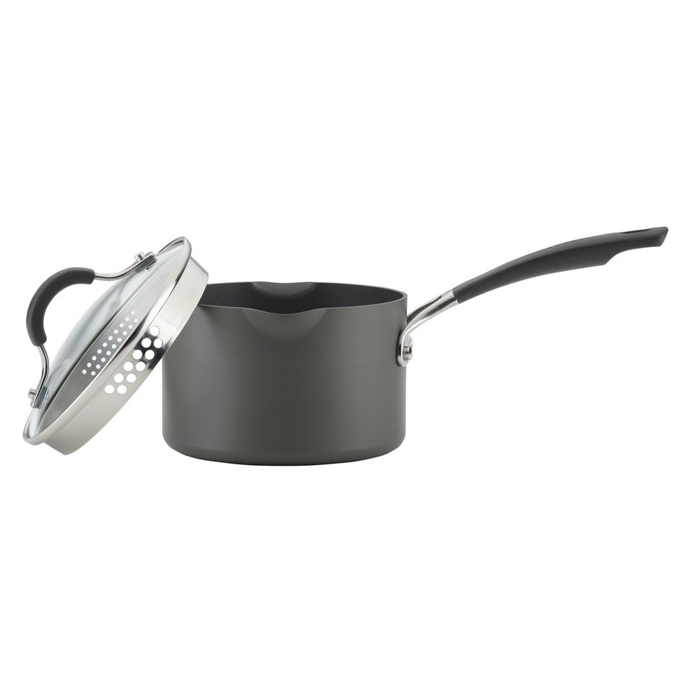 slide 7 of 7, Circulon Innovatum Hard-Anodized Nonstick Covered Saucepan Gray, 2 qt