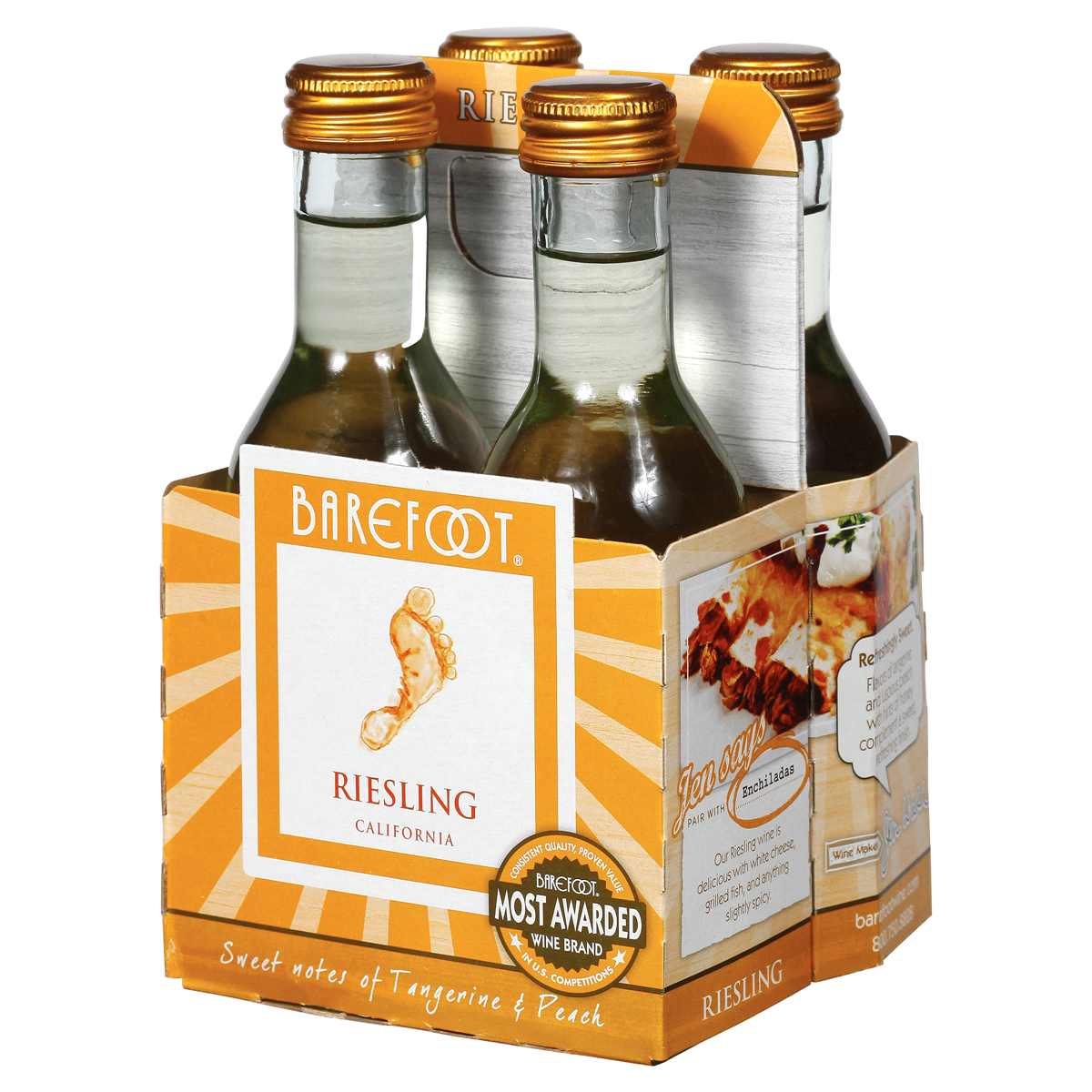 slide 2 of 4, Barefoot Cellars Riesling White Wine - 4pk/187ml Bottles, 4 ct; 187 ml