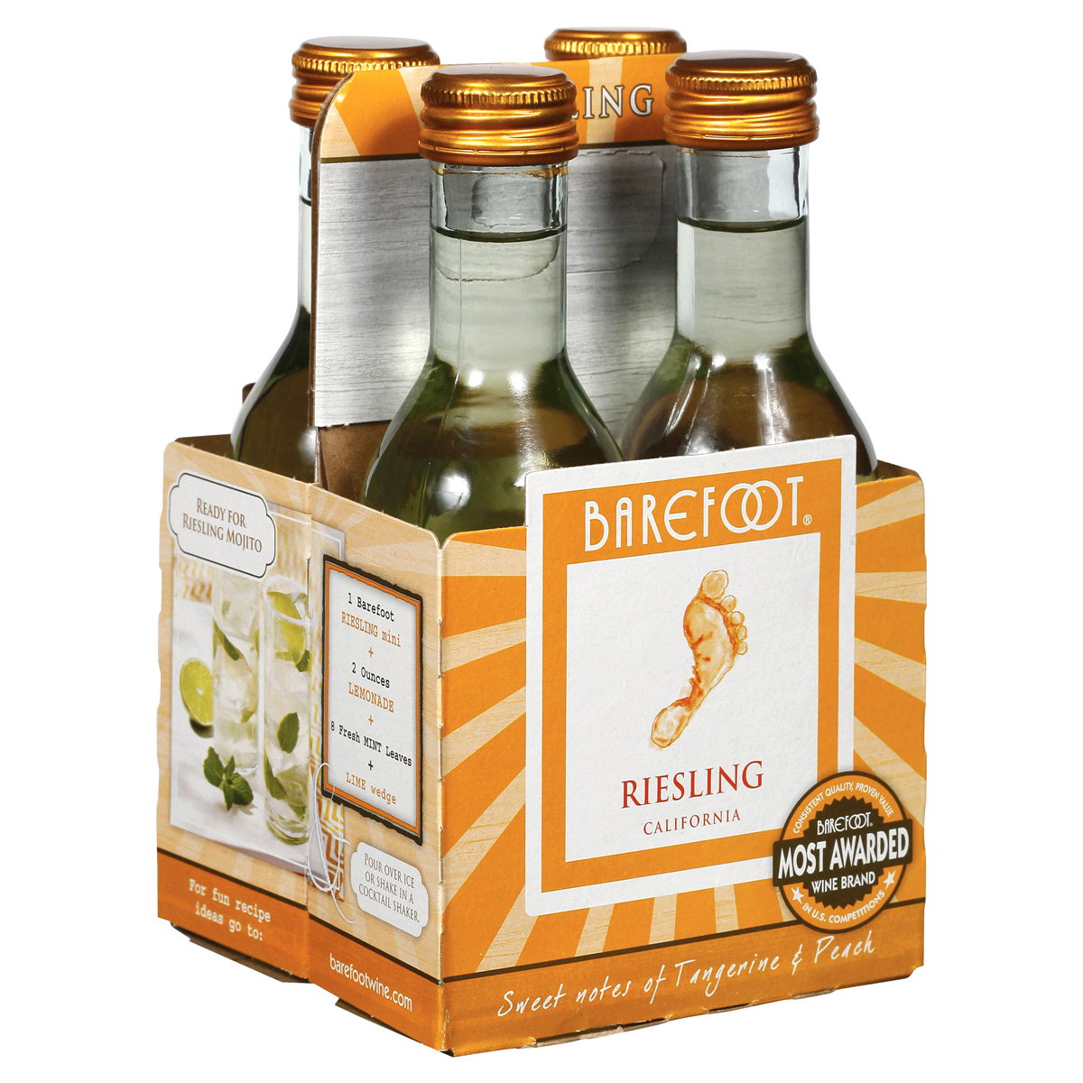 slide 4 of 4, Barefoot Cellars Riesling White Wine - 4pk/187ml Bottles, 4 ct; 187 ml