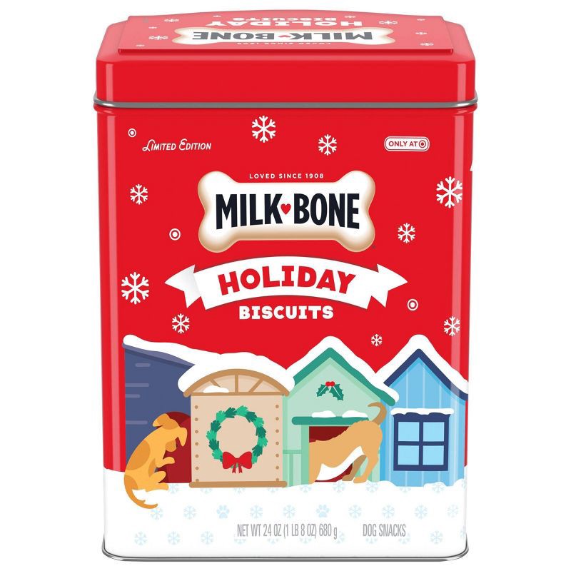 slide 2 of 6, Milk-Bone Christmas Biscuits Tin with Original Flavored Dog Treats - 24oz, 24 oz