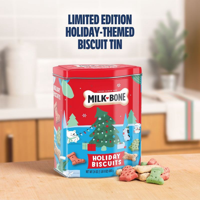slide 3 of 11, Milk-Bone Christmas Biscuits Tin with Original Flavored Dog Treats - 24oz, 24 oz