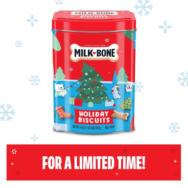 slide 4 of 11, Milk-Bone Christmas Biscuits Tin with Original Flavored Dog Treats - 24oz, 24 oz