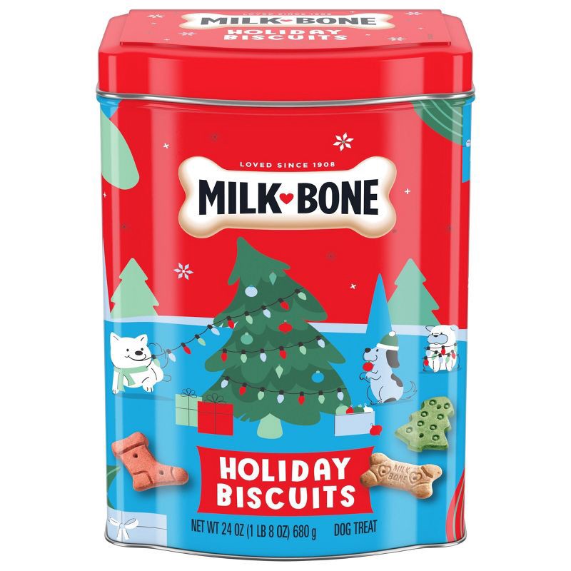 slide 1 of 11, Milk-Bone Christmas Biscuits Tin with Original Flavored Dog Treats - 24oz, 24 oz