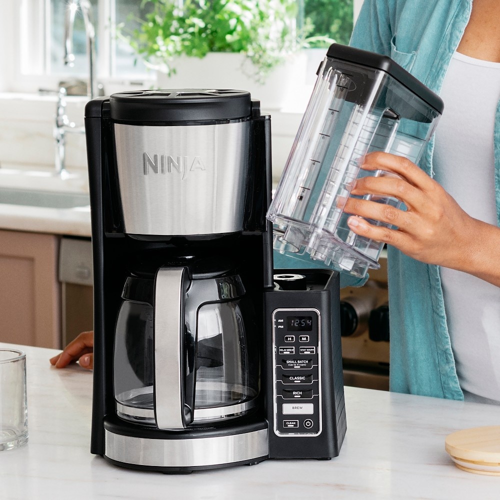 slide 4 of 9, Ninja Programmable Coffee Brewer - Black/Silver, 1 ct