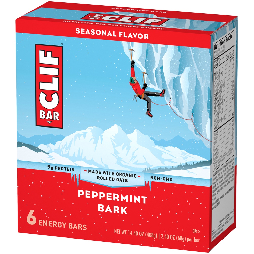 slide 3 of 8, CLIF Bar Peppermint Bark Energy Bars, 6 ct; 2.4 oz