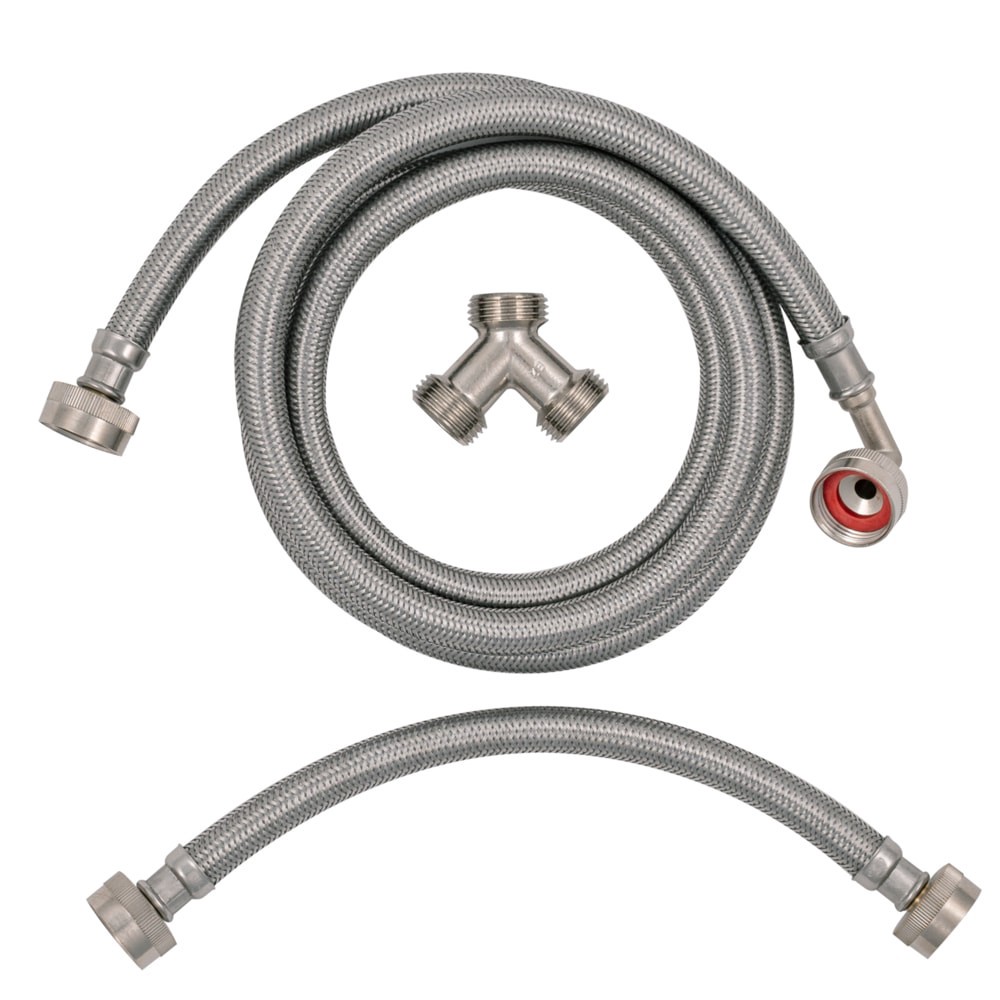 slide 3 of 6, EASTMAN 72-in 3/4 -in FHT Inlet x 3/4 -in FHT Outlet Braided stainless steel Steam dryer installation kit, 1 ct