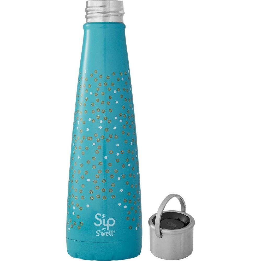 slide 2 of 3, S'Ip by S'Well Stainless Steel Water Bottle Bubble Up Turqs Blue, 15 oz