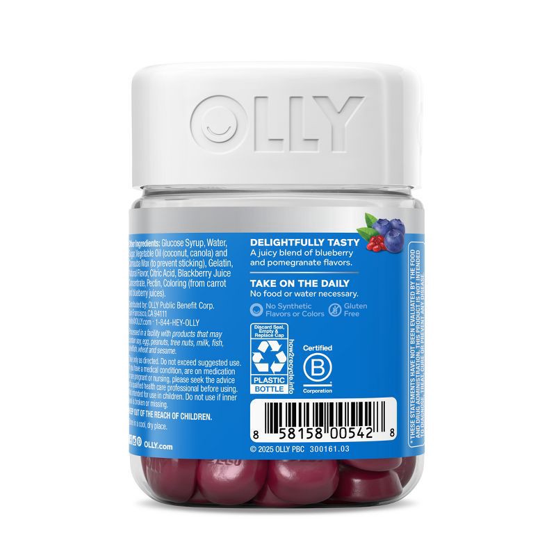 slide 8 of 10, OLLY Glowing Skin Collagen Chewable Gummies - Berry - 50ct, 50 ct