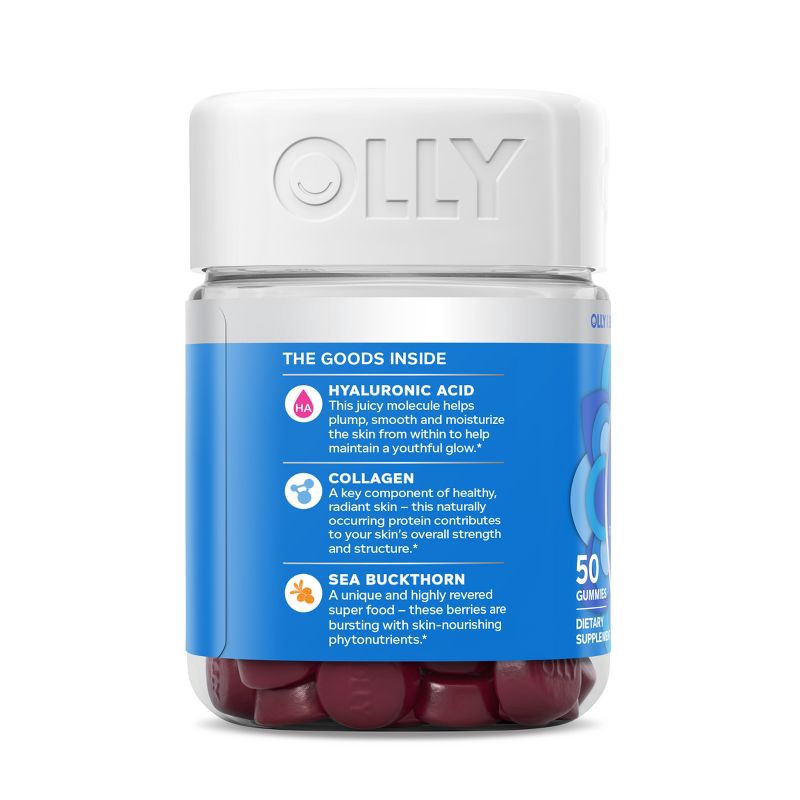 slide 8 of 8, OLLY Glowing Skin Collagen Chewable Gummies - Berry - 50ct, 50 ct