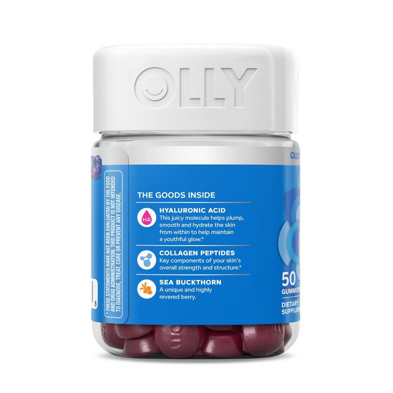 slide 9 of 10, OLLY Glowing Skin Collagen Chewable Gummies - Berry - 50ct, 50 ct
