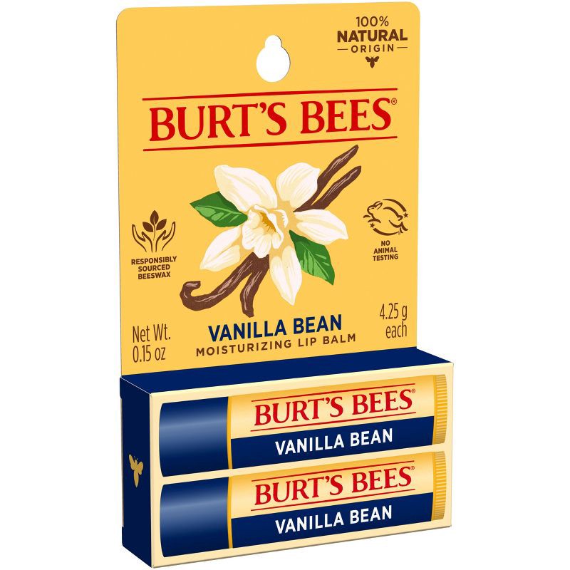 slide 14 of 20, Burt's Bees Lip Balm - Vanilla Bean - 2pk/0.30oz, 2 ct, 0.30 oz