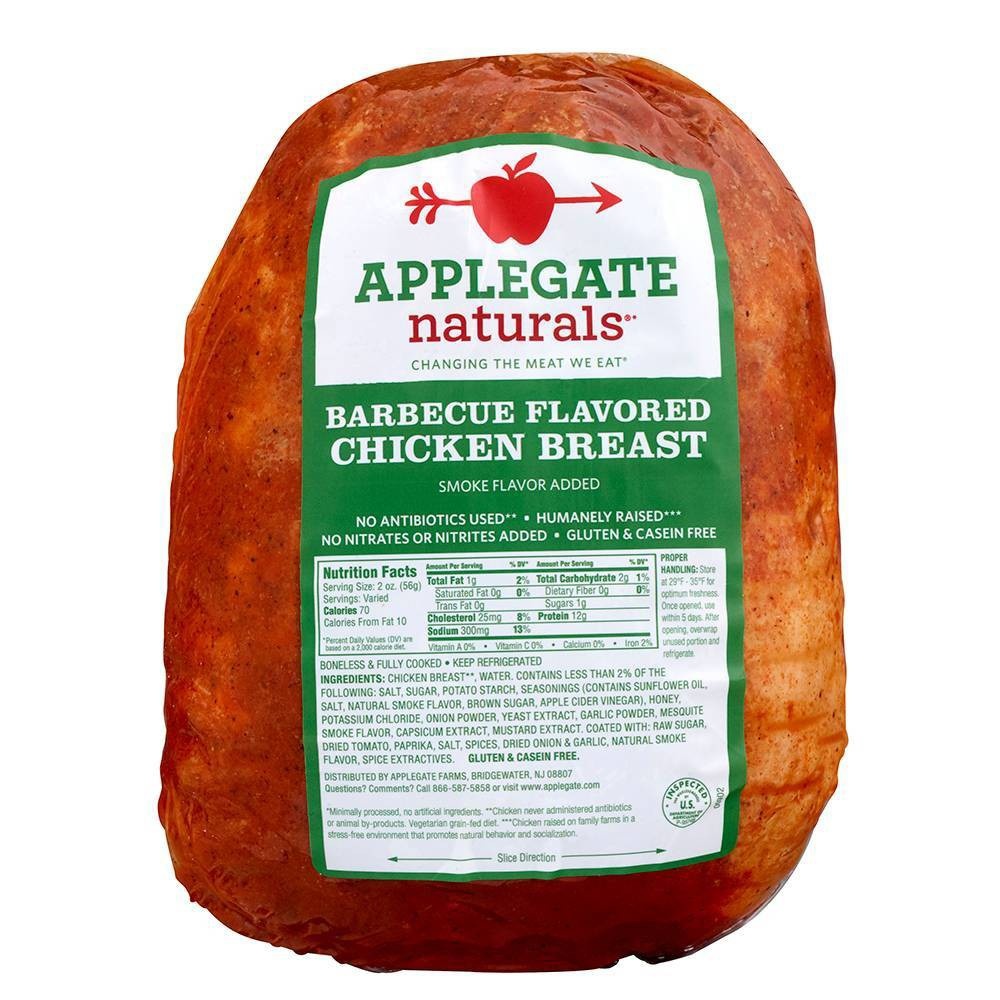 slide 1 of 4, Applegate Farms Applegate BBQ Flavored Chicken Breast - Deli Fresh Sliced, per lb