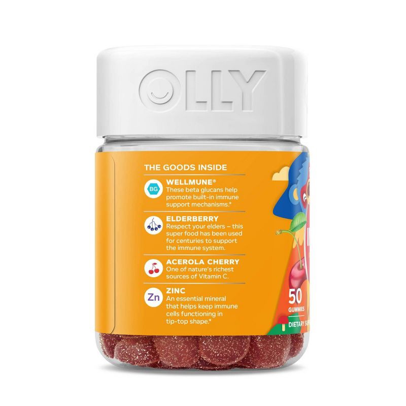 slide 2 of 7, OLLY Kids Immunity Elderberry Gummies - Cherry Berry - 50ct, 50 ct