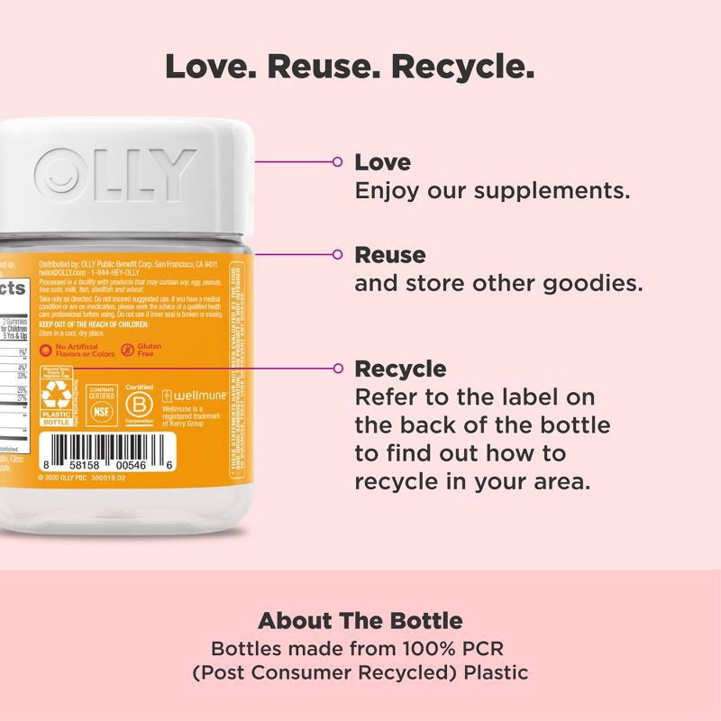 slide 5 of 7, OLLY Kids Immunity Elderberry Gummies - Cherry Berry - 50ct, 50 ct