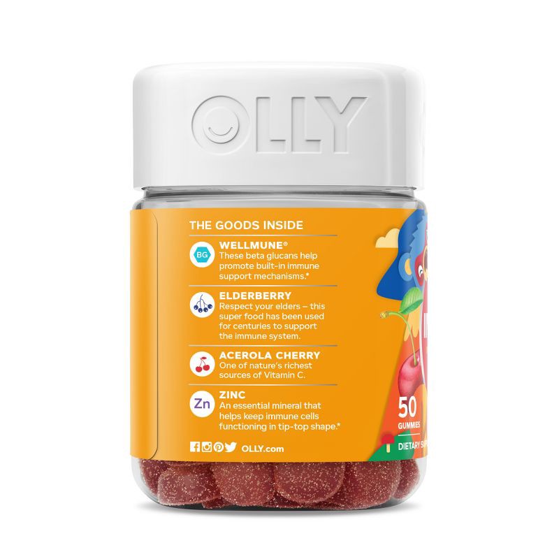 slide 7 of 7, OLLY Kids Immunity Elderberry Gummies - Cherry Berry - 50ct, 50 ct