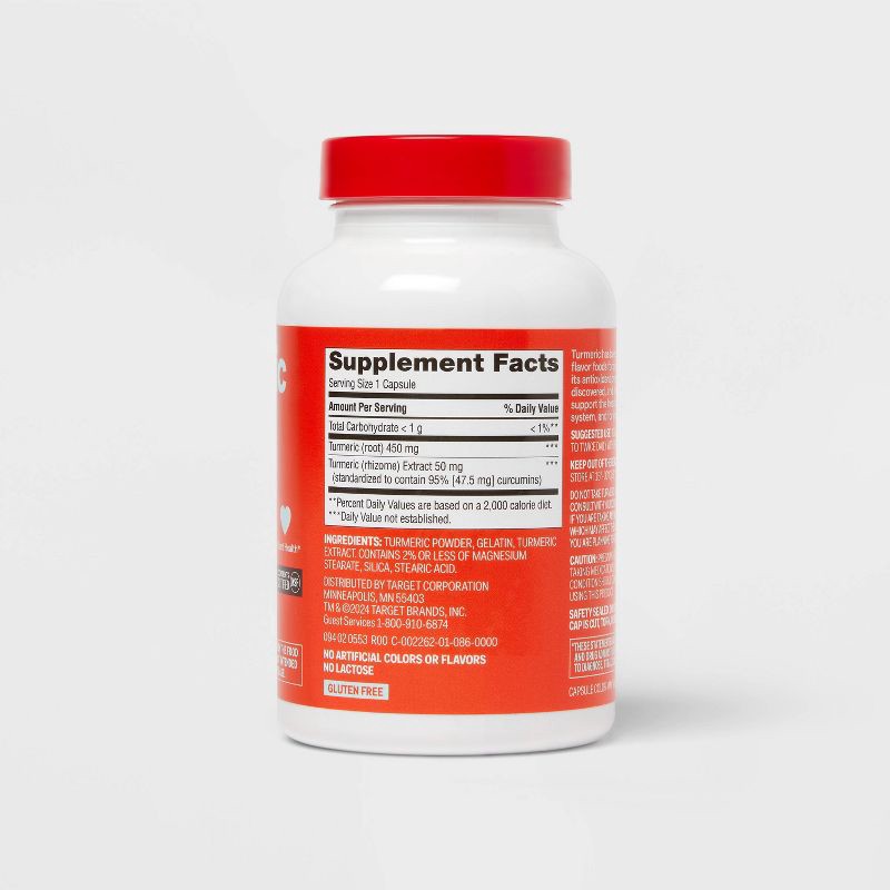 slide 3 of 5, Turmeric 500mg Supplement Capsules - 150ct - up&up™, 150 ct; 500 mg