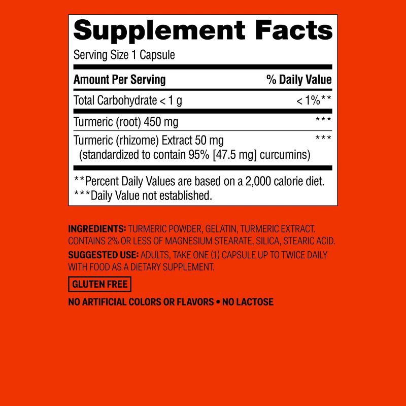 slide 5 of 5, Turmeric 500mg Supplement Capsules - 150ct - up&up™, 150 ct; 500 mg