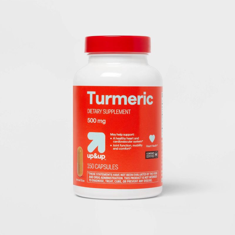 slide 1 of 5, Turmeric 500mg Supplement Capsules - 150ct - up&up™, 150 ct; 500 mg