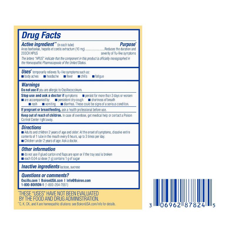 slide 2 of 8, Boiron Oscillococcinum Flu-Like Symptoms, Body Aches, Headache, Fever, Chills and Fatigue 30 Doses Treatment - 30ct, 30 ct