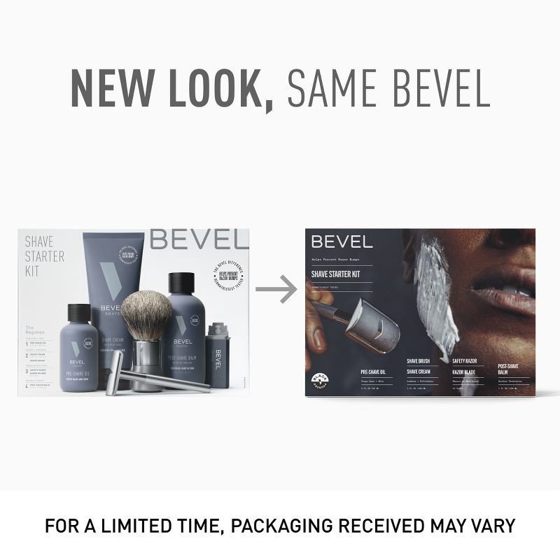 slide 3 of 11, Bevel Men's Shave Kit - Safety Razor and Brush, Shave Cream, Pre Shave Oil, Post Shave Balm - 40 Blades, 1 ct