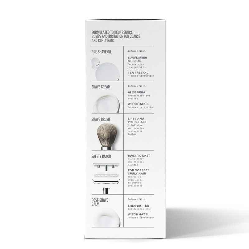 slide 7 of 11, Bevel Men's Shave Kit - Safety Razor and Brush, Shave Cream, Pre Shave Oil, Post Shave Balm - 40 Blades, 1 ct