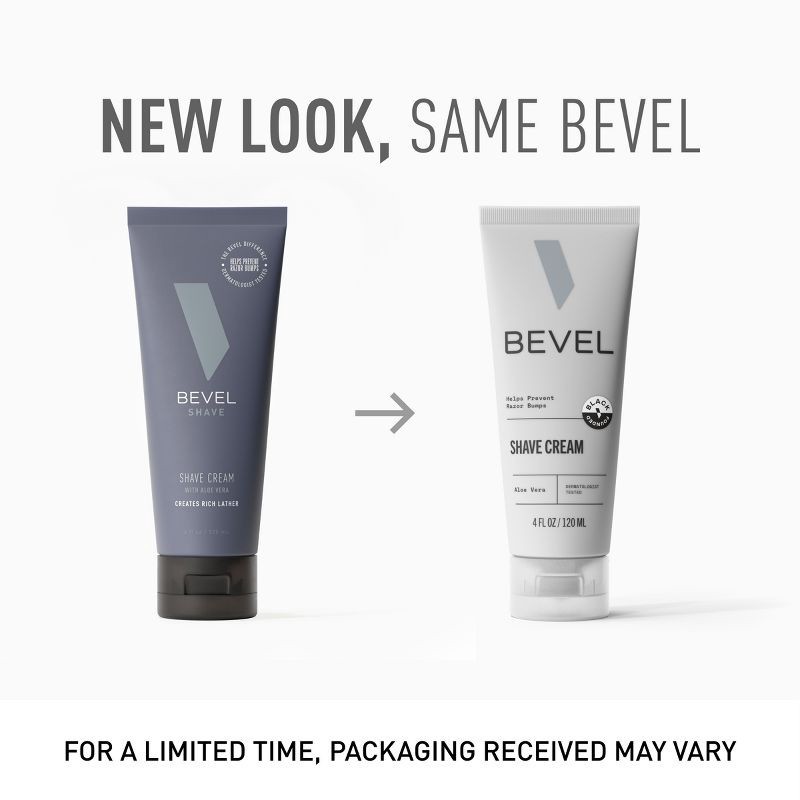 slide 3 of 6, Bevel Men's Shave Cream, Moisturizing with Vitamin E and Aloe Vera - 4 fl oz, 4 fl oz