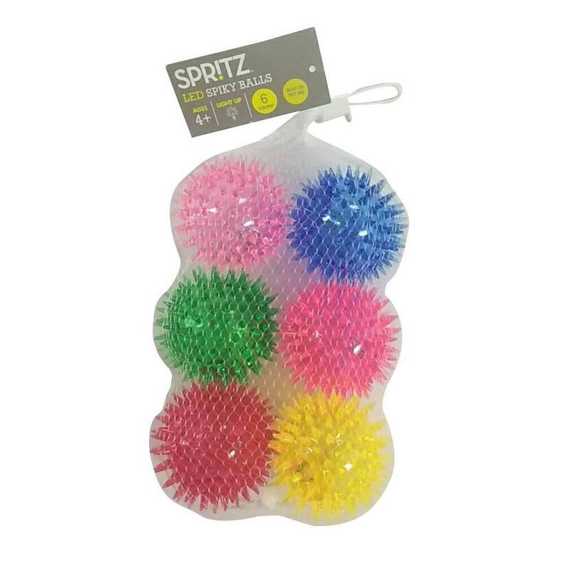 slide 3 of 4, 6ct Light-Up Spiky Ball - Spritz™, 6 ct