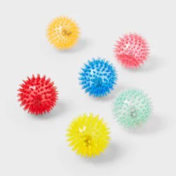 6ct Light-Up Spiky Ball - Spritz™: Multicolor Party Favor Toys for Kids, Bouncy Easter Egg Filler, Includes Batteries