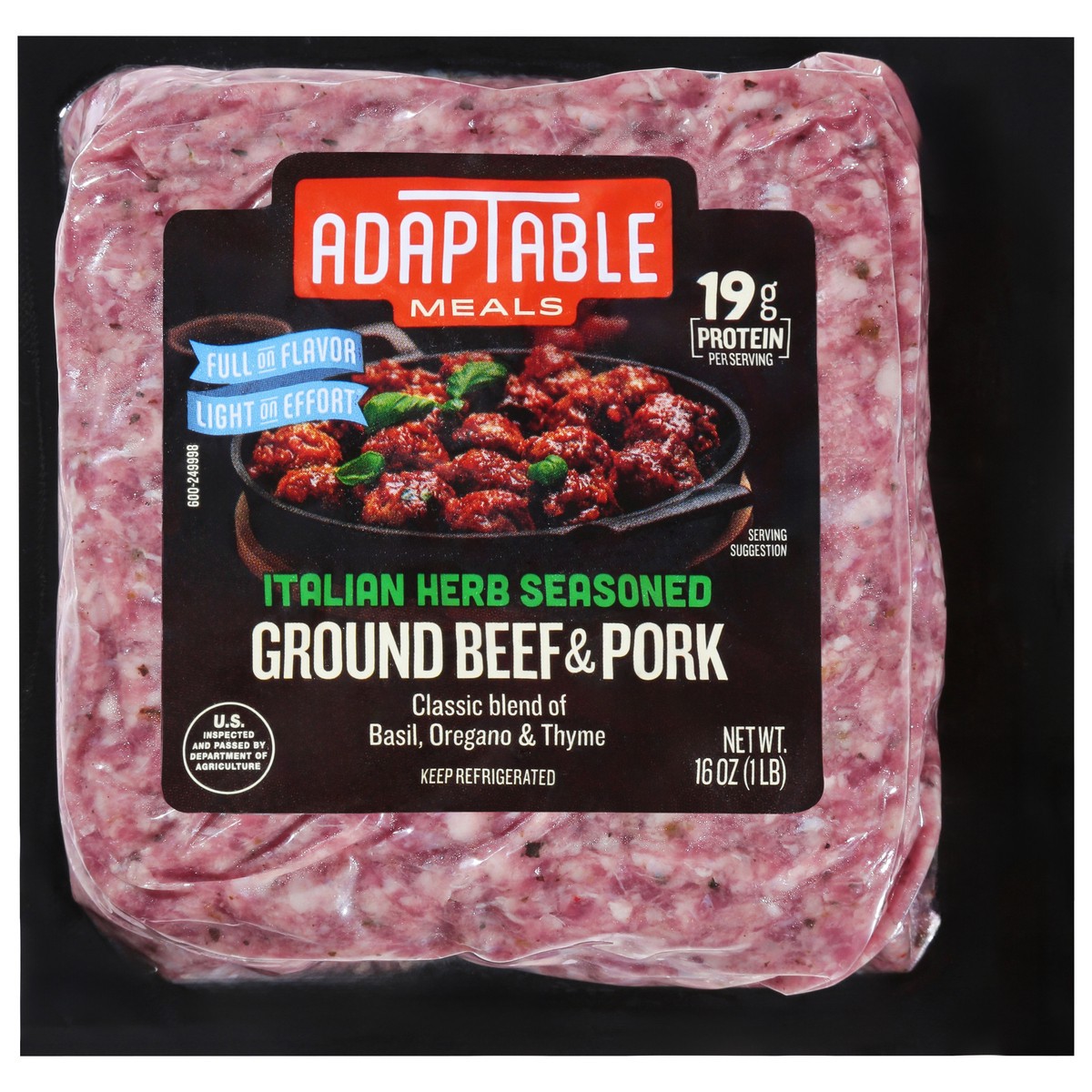 slide 1 of 14, Adaptable Meals Italian Herb Seasoned Ground Beef and Pork 16 oz, 16 oz