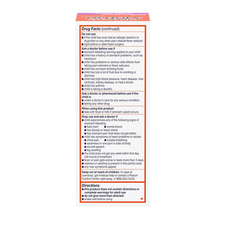 slide 6 of 7, Children's Motrin Pain Reliever/Fever Reducer Liquid - Ibuprofen (NSAID) - Grape - 4 fl oz, 4 fl oz