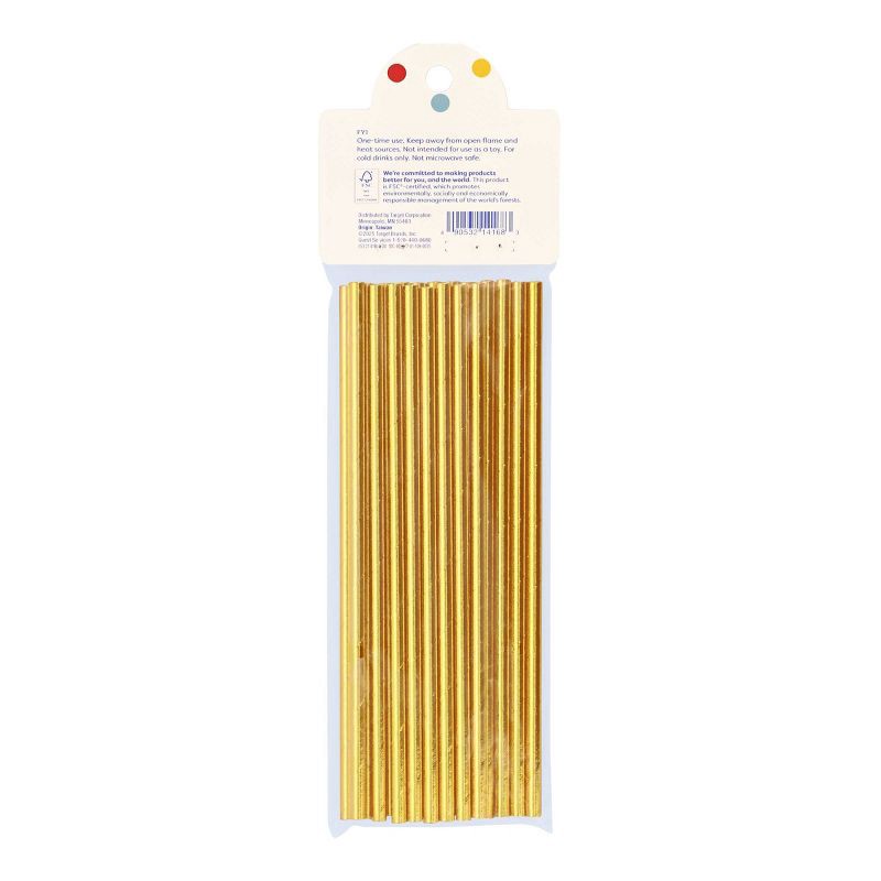 slide 3 of 3, 20ct Paper Straws Gold - Spritz™, 20 ct